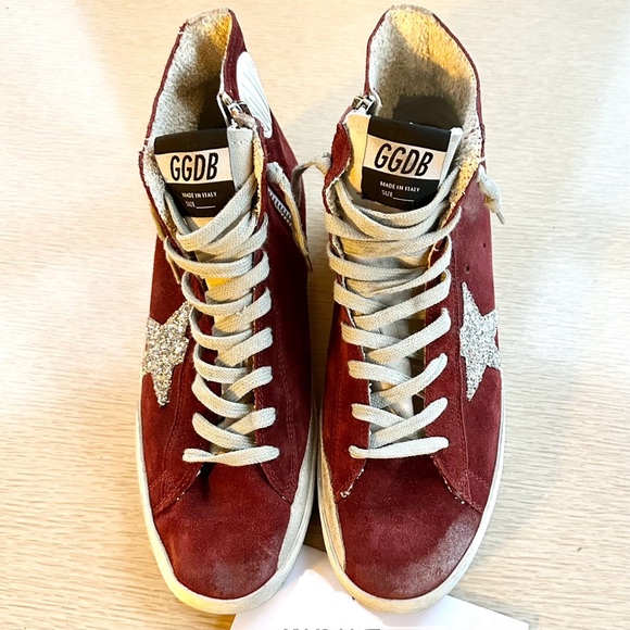 GOLDEN GOOSE Burdundy/Wine Suede Francys Size 41 - Picture 2 of 4